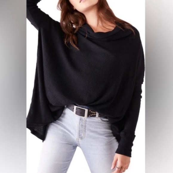 NWT Free People Juicy Long Sleeve Black - Picture 4 of 10